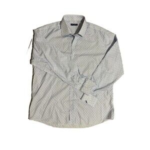 Rafi Ruben Roma Shirt Men’s Light Blue Striped Size 18 / 45” Sleeve Clean NWT